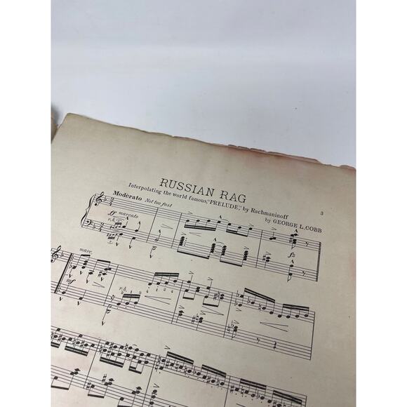 1918 Russian Rag Sheet Music George L Cobb Mlle Rhea - Picture 3 of 11